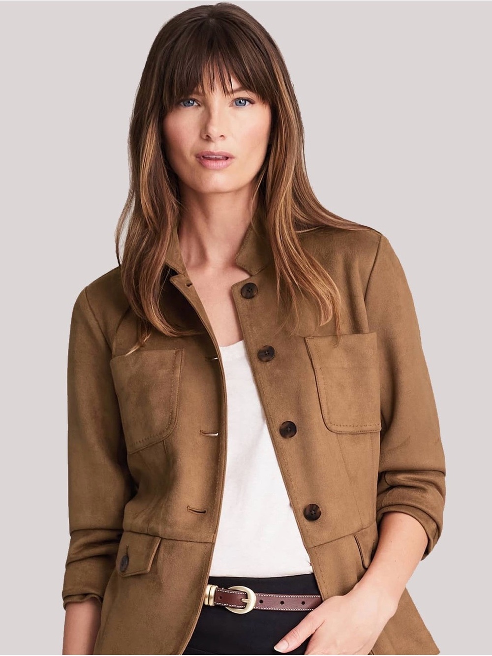J Jill JJill Faux Brown Suede Jacket VGUG PXL Petite XL